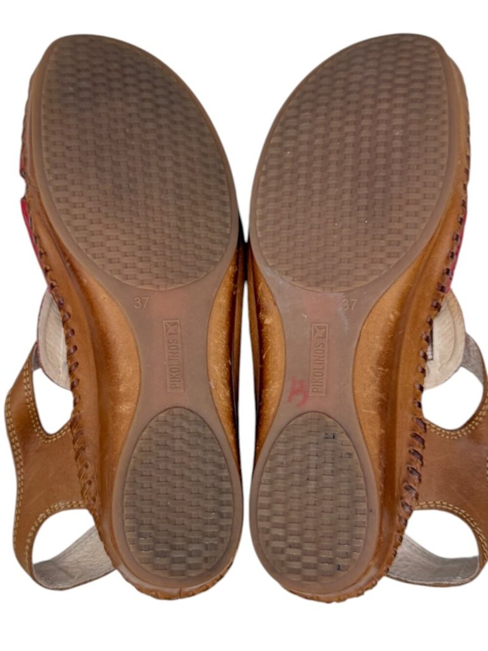 Pikolinos Puerto Vallarta Coral Leather T Strap Women's Sandals Size 7 / 37 - Picture 9 of 10